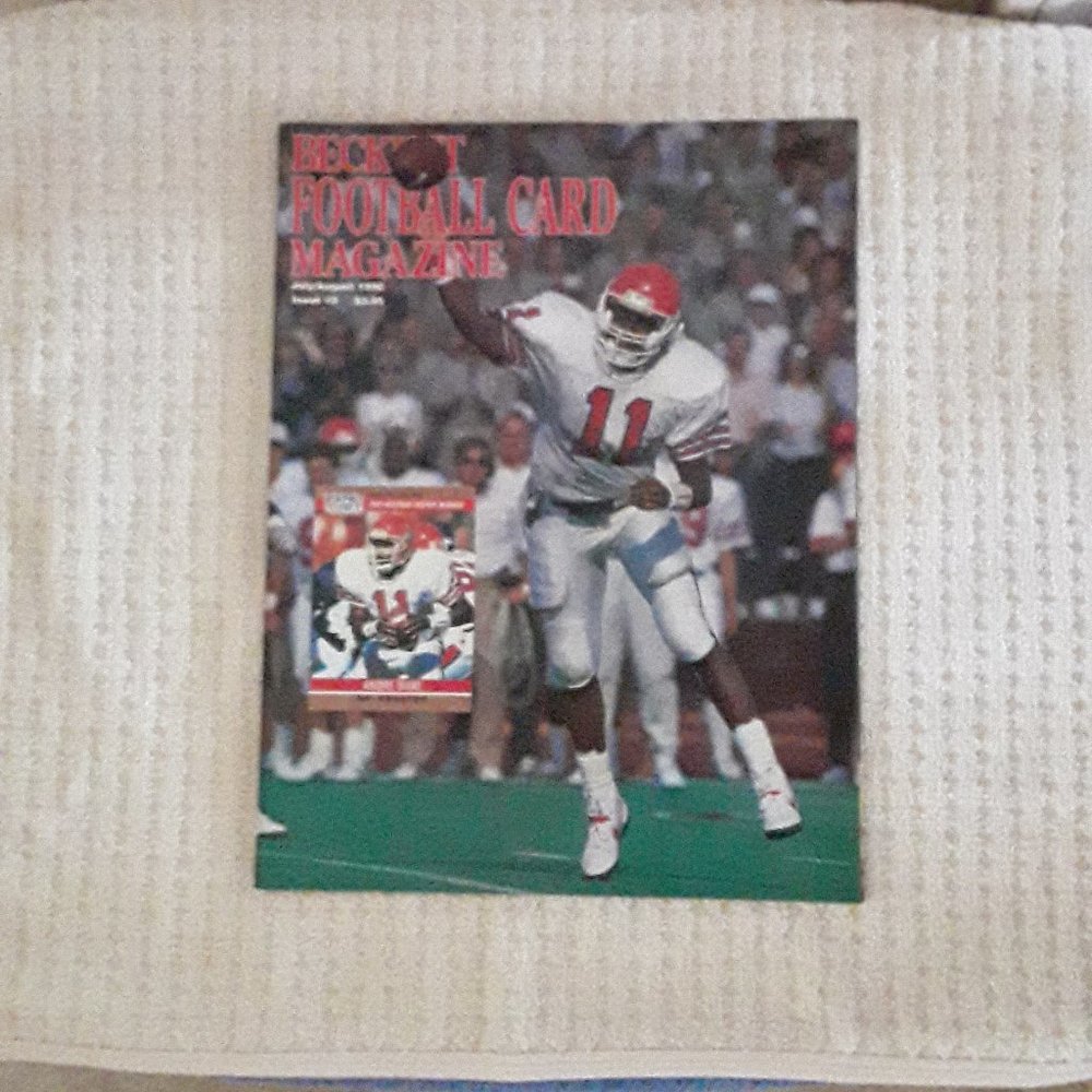 Vintage 90 Beckett Football Card Mag Andre Ware U Houston Lawrence Taylor Giants